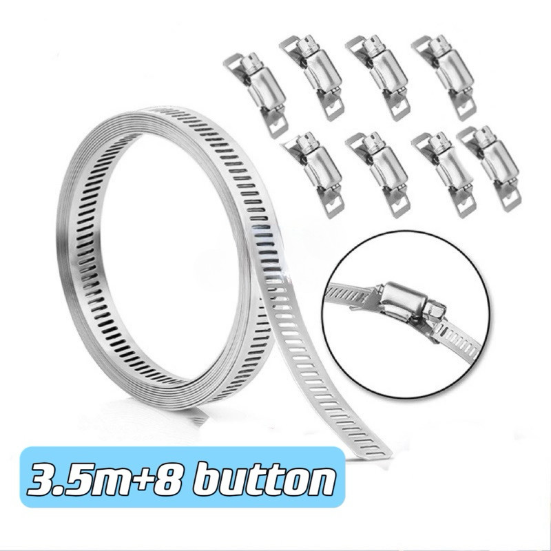 304 Stainless Steel Worm Clamp Hose Clamp Strap with Fasteners ...