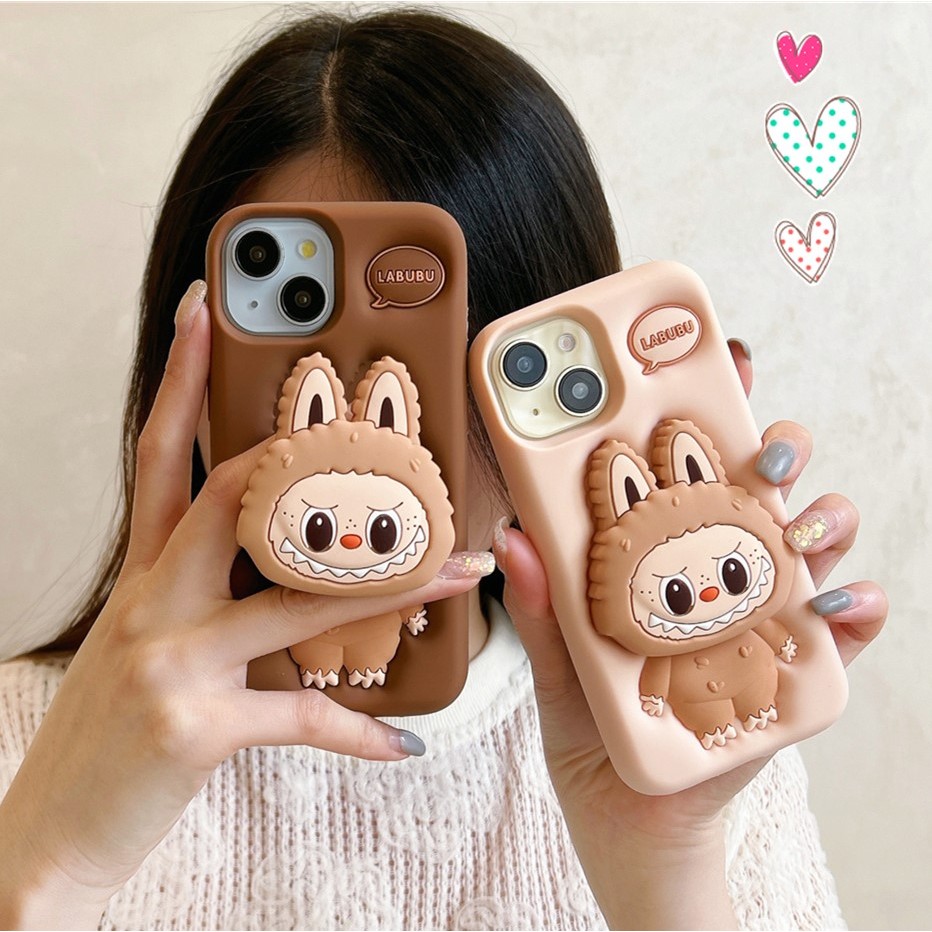 3D Labubu Cute Cartoon Phone Case For iPhone 7 8Plus X XR XS Max 11 12
