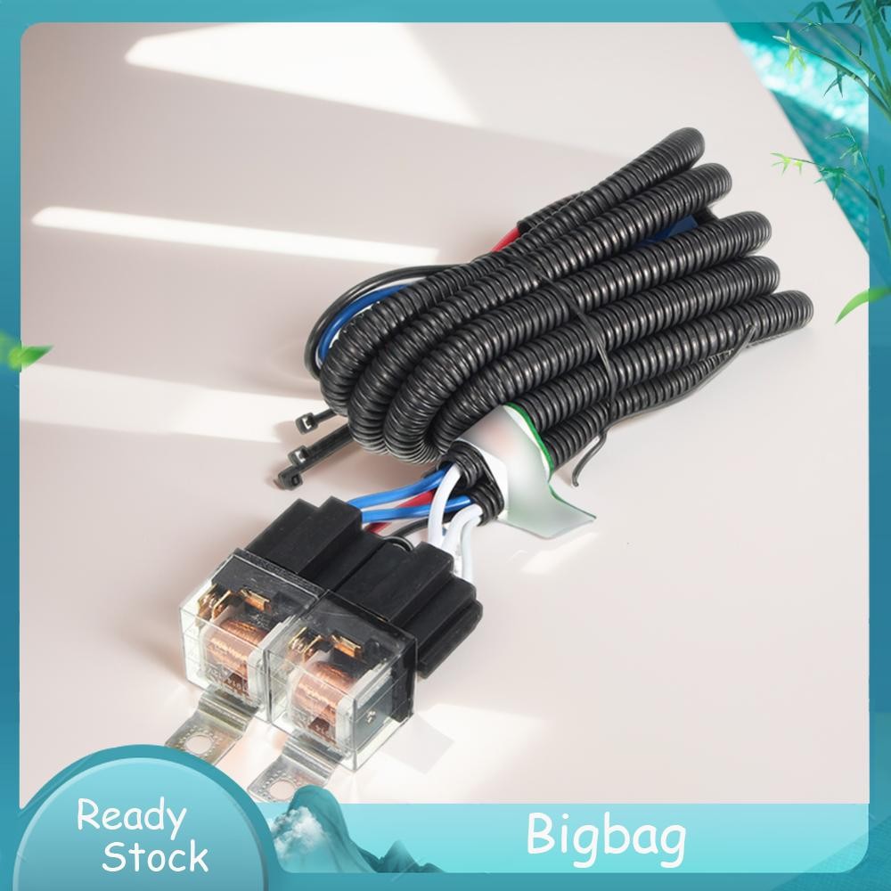 [bigbag.ph] H4 Car LED Headlight Relay Wiring Harness Kit Headlamp