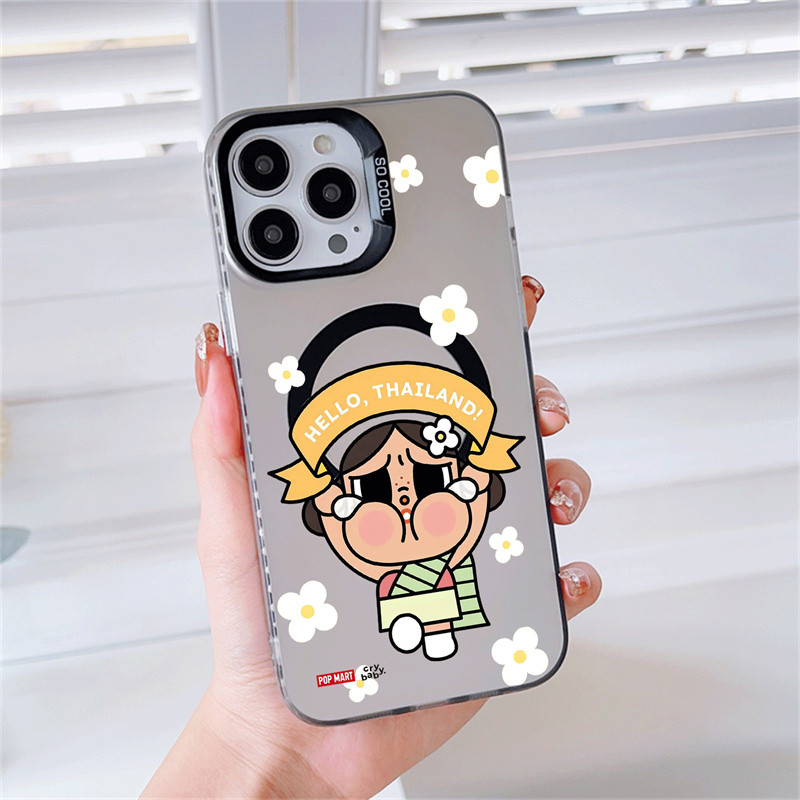 Coquette Pink Bows Cherry Clear Magsafe Phone Case for iPhone 16 15 Plus 14 Pro Max 12 13 Mini Girly Cute Protective Cover Magsafe Magnet
