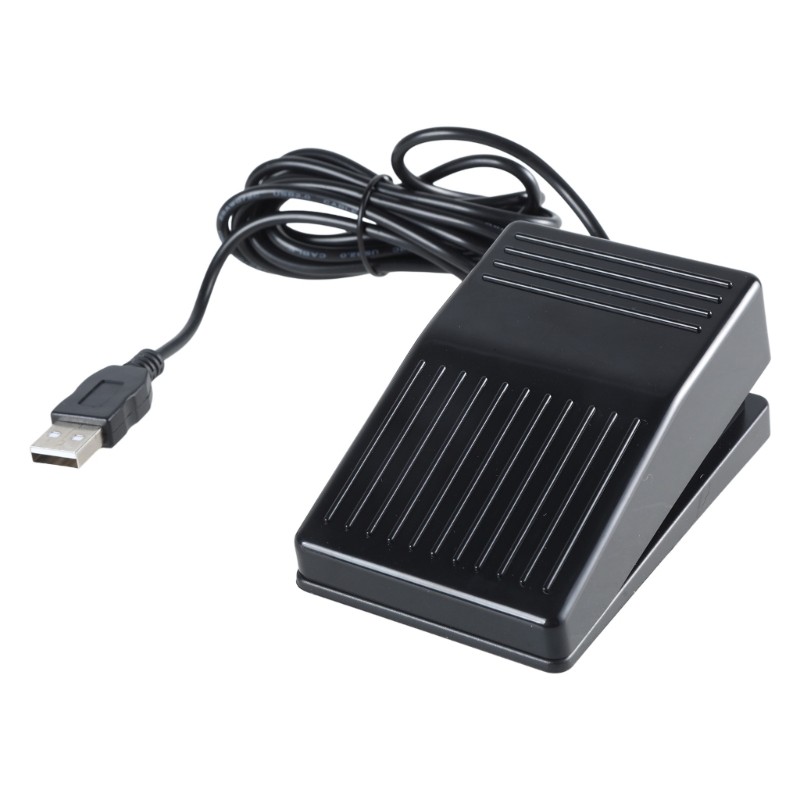 USB Foot Switch Pedal – Single HID Programmable Mechanical Switch, Wired For Factory Testing & Computer Control