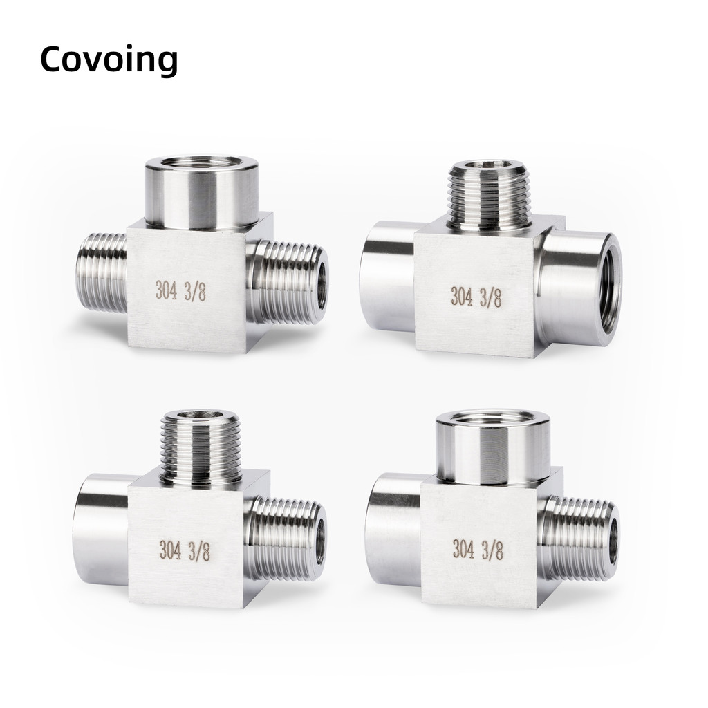 Covoing 304 Stainless Steel Combination Threaded Tee Female Male ...