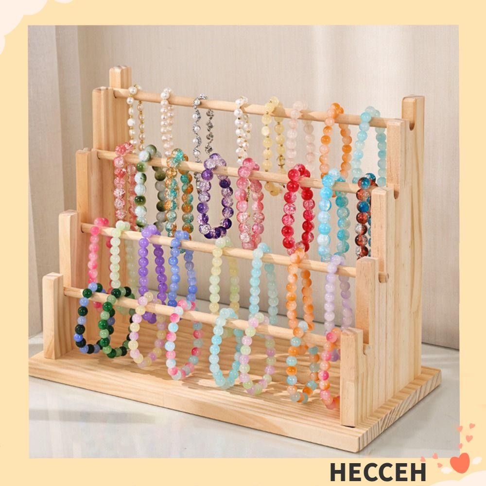 HECCEH Bangle Storage Rack, Solid Wood 4/6 Layer Bracelet Display Stand ...