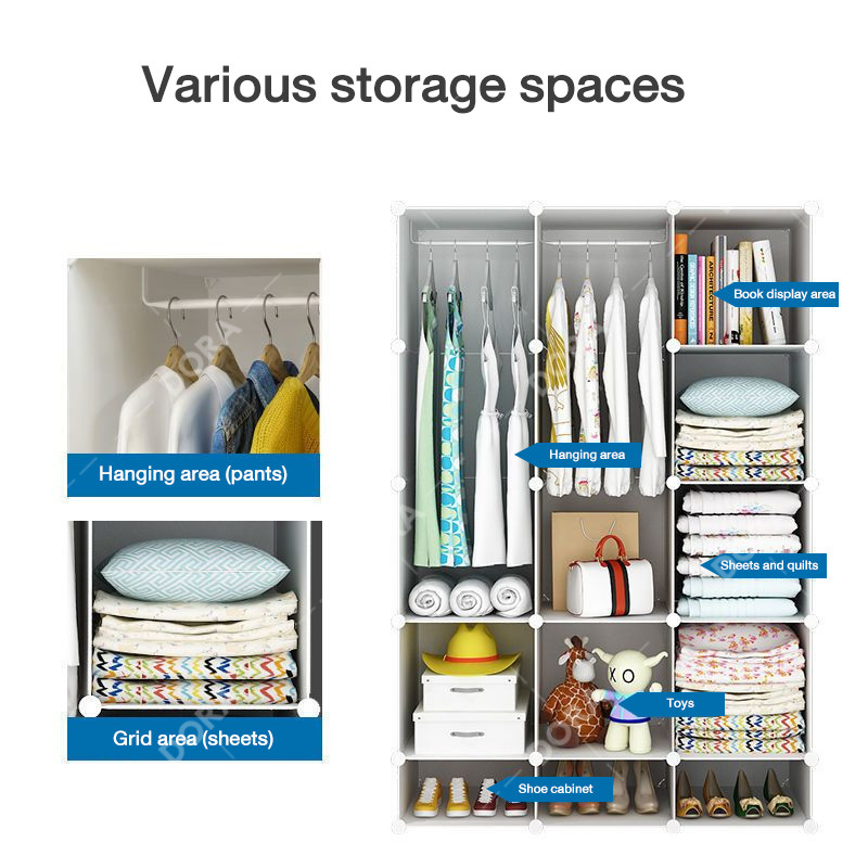 Dora Stackable Storage Wardrobe Multifunctional Storage Clothes/Shoes ...