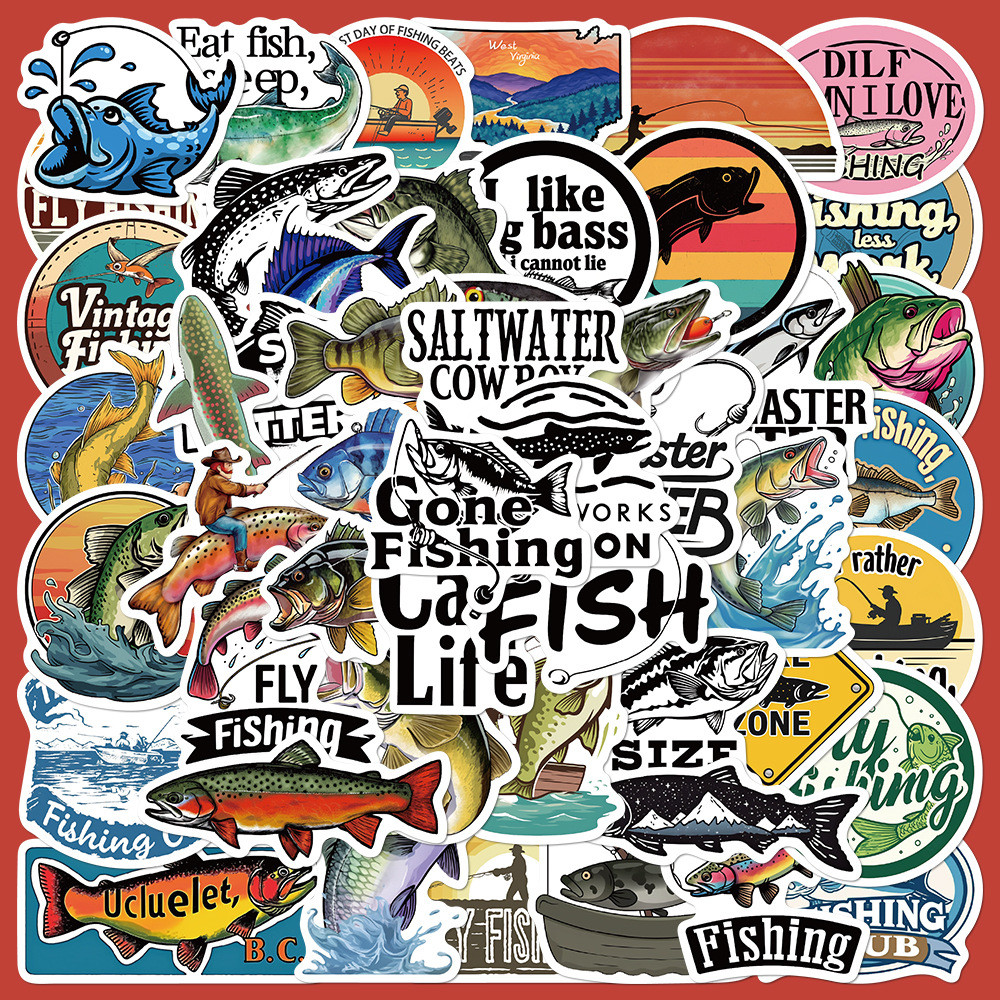 50PCS Outdoor Travel Fishing Diving Graffiti Stickers - Unique Decor ...