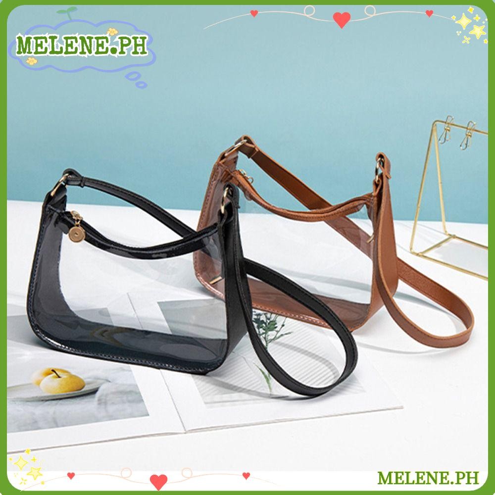 MELENE Transparent Shoulder Bag, Small PVC Handbag, Casual Zipper Candy ...