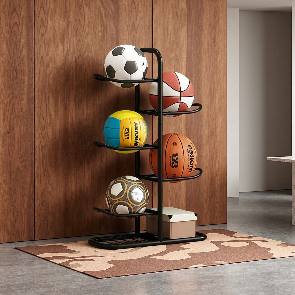 Portable 3-Layer 5-Layer Basketball Storage Rack, Football Volleyball ...