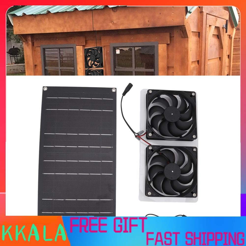 Kkala Fuwe Solar Panel Fan Kit 100W Waterproof Powered Low Noise Dual ...