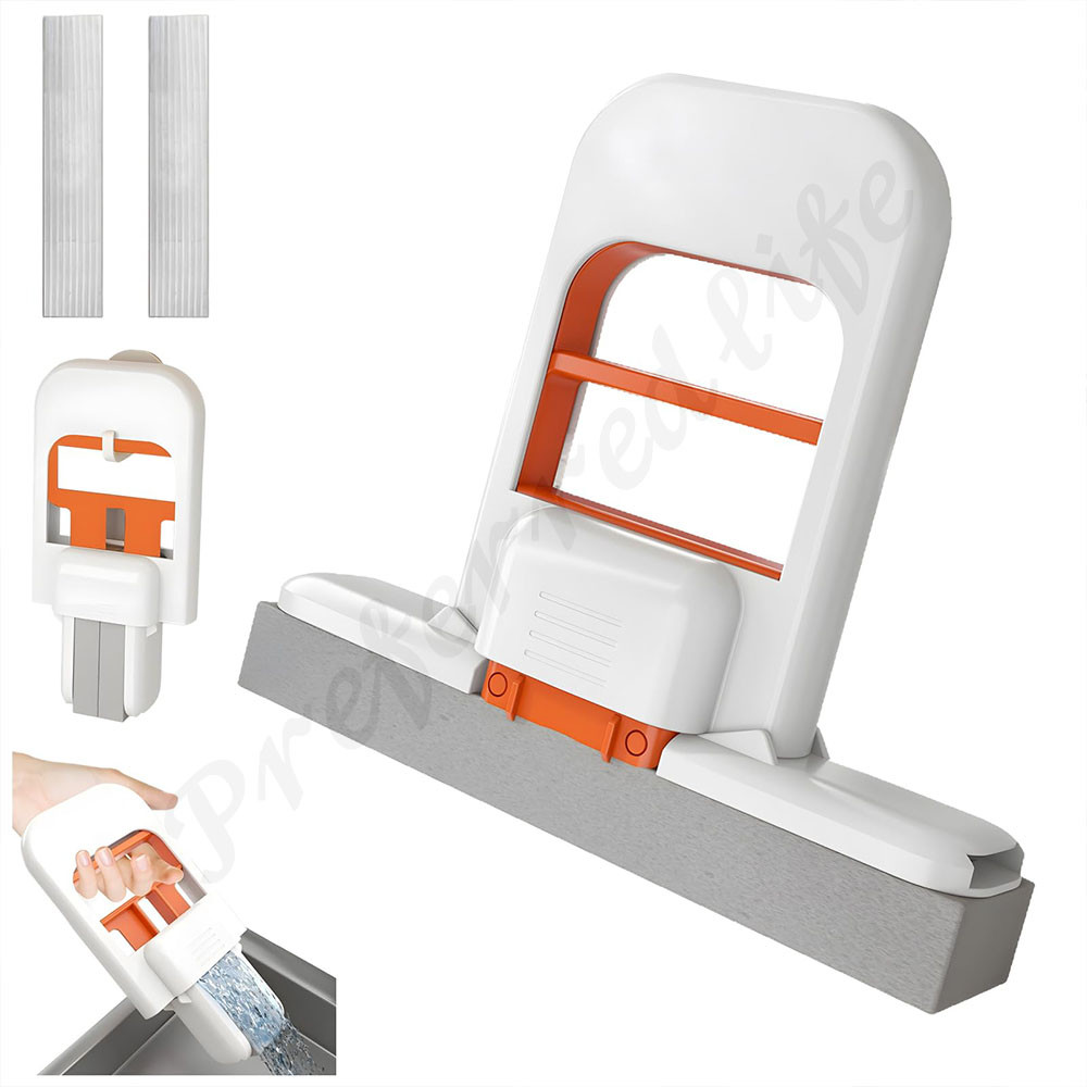 Mini Foldable Squeeze Table Mop, Portable Mini Cleaning Sponge Mop, Wet ...