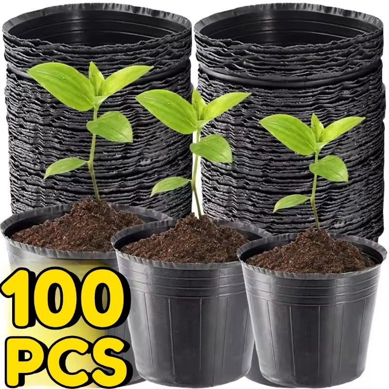 Multi-size Black Seedling Nursery Pots Plant Propagation Pot Thickened ...