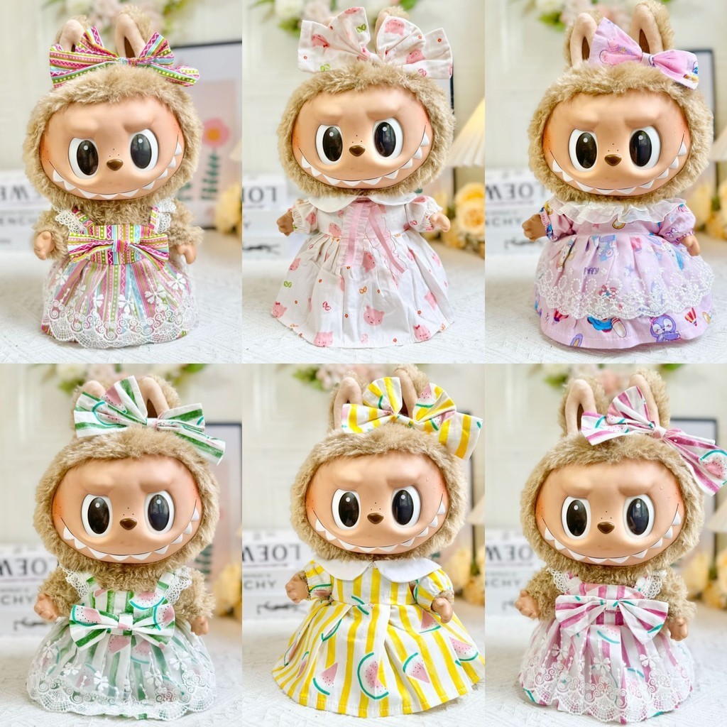 38cm Labubu Vinyl Plush Doll Clothes for Labubu Doll Clothes Summer ...