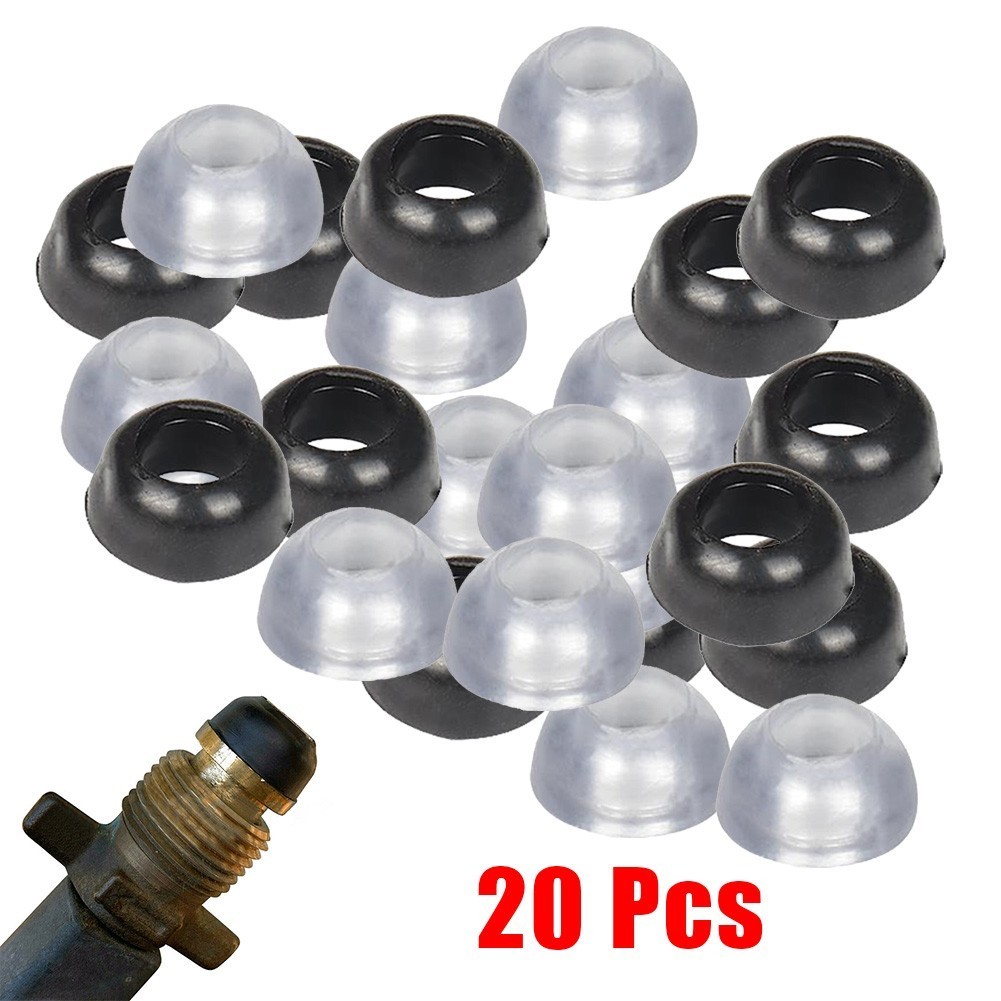 20pcs Rubber Dome O-Rings For LPG Gas Regulator Seals - Black, Oil & Water Resistant, BBQ Bottle Repair Kit