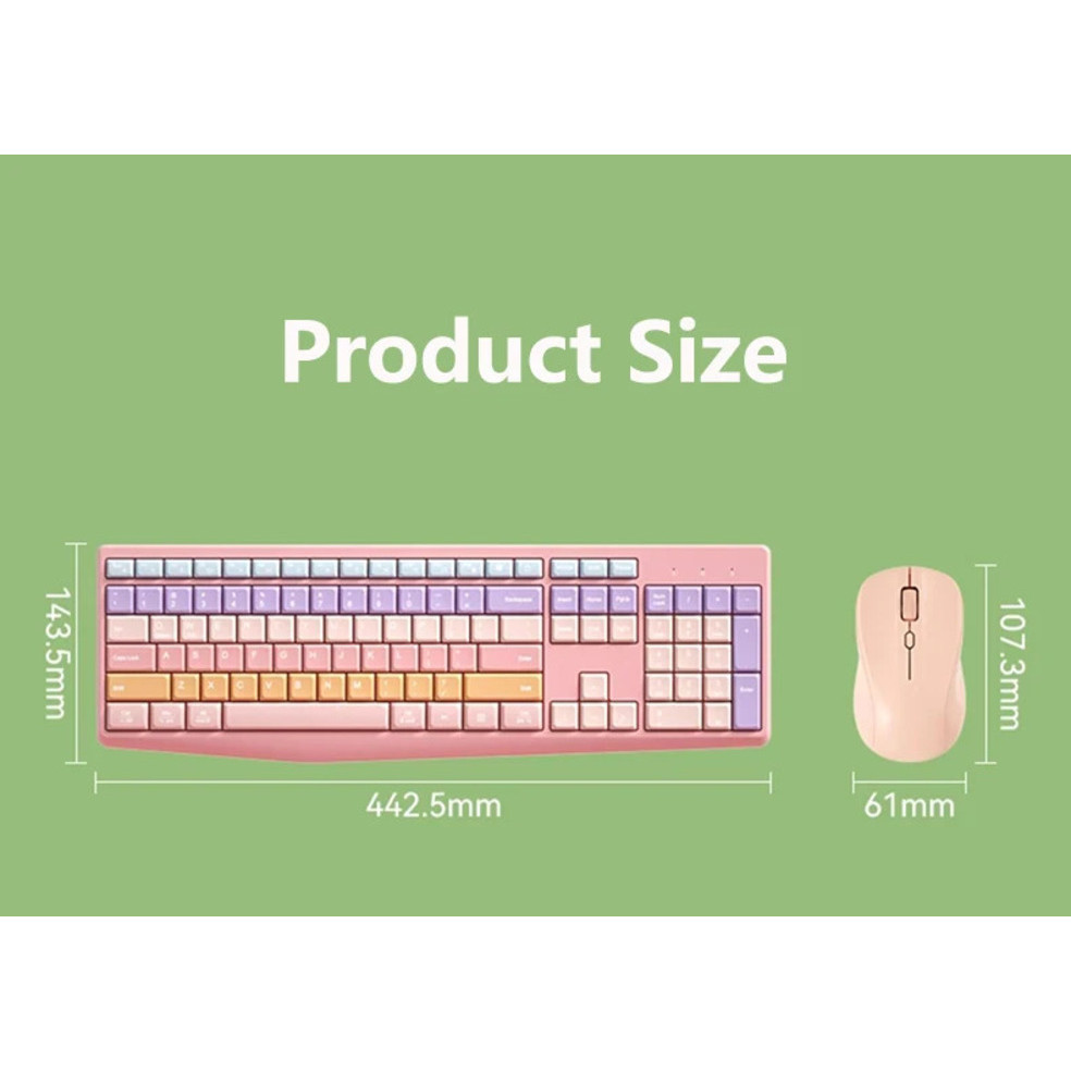 2.4G Wireless Keyboard Slient Click Ergonomic Keyboard Full Size ...