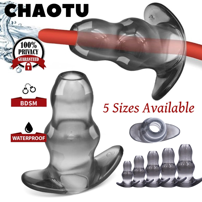 Silicone Anal Butt Plugs BDSM Anal Trainer Hollow Buttplug Prostate ...