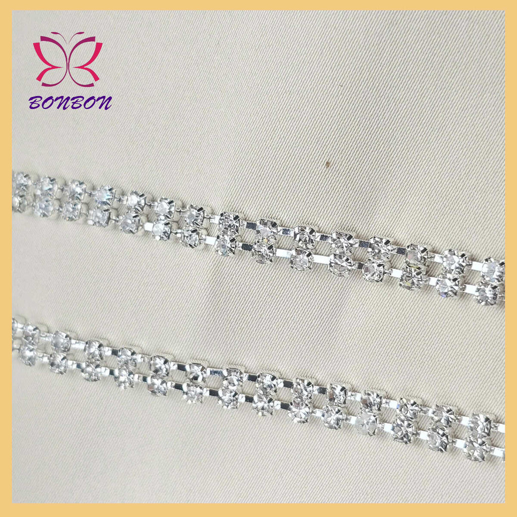 1 meter of 2-row string studded with stones used to make handmade boats ...
