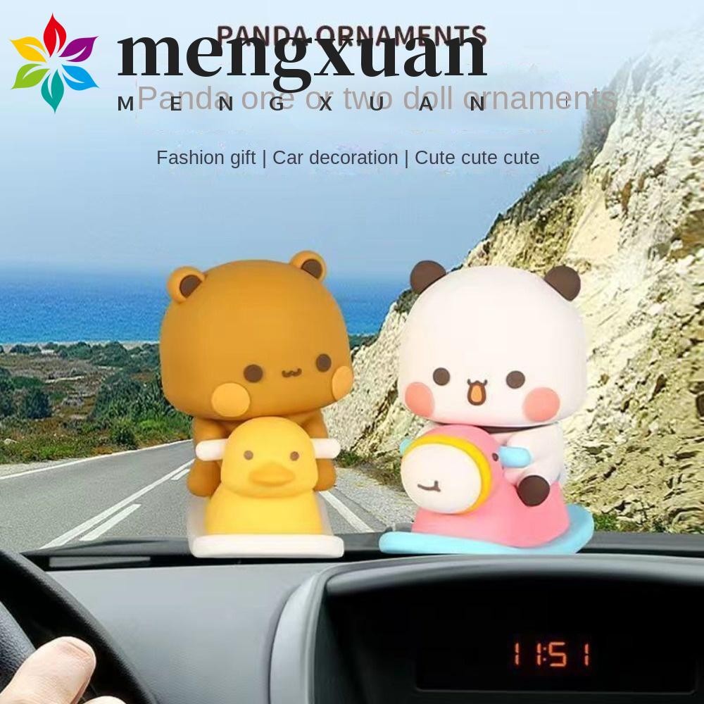 Figure Bobblehead Bubu Dudu Panda 2 Pezzi - Decorazione Carina Per Auto E Casa - Foto 12