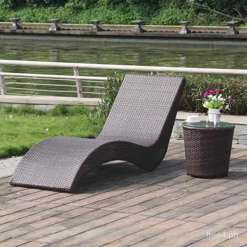 W8Outdoor Lounge Hotel Swimming Pool Wicker Lounger Beach Bed Balcony ...