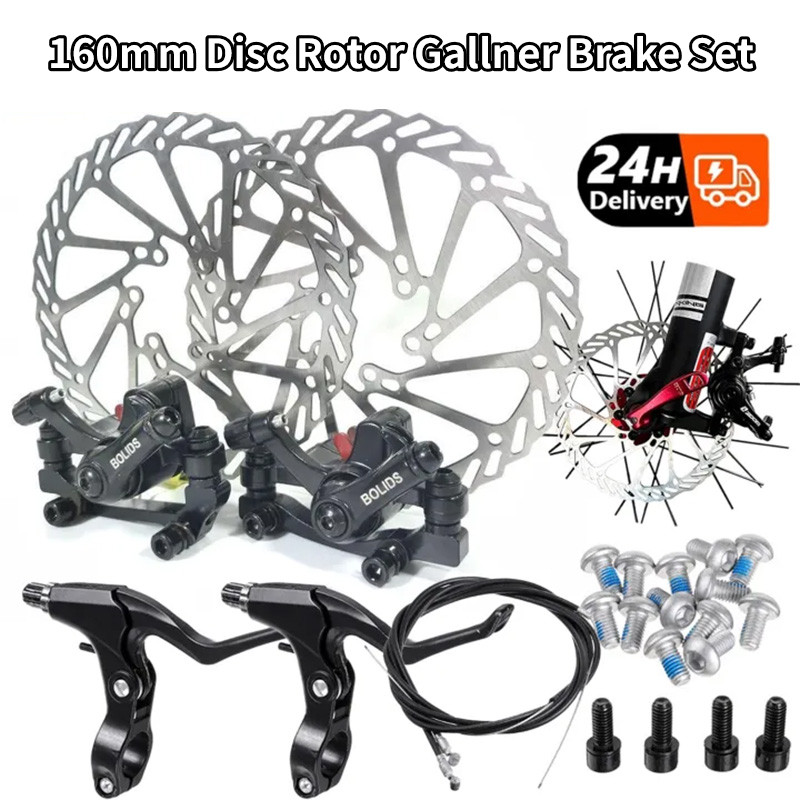 Frenos De Disco Para Bicicletas Front Caliper F160 R140 Universal Al Alloy Cycling Bike Mechanical Disc Brake Ebike Rim Brakes