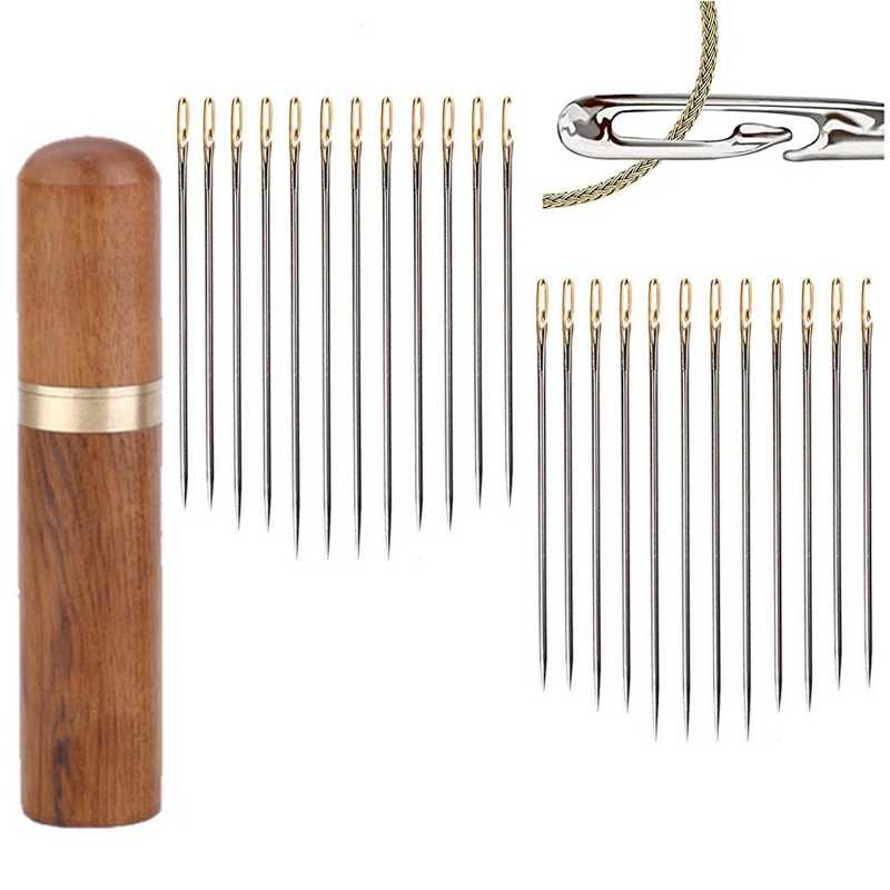 Blind Sewing Needles Elderly Big Hole Stainless Steel Threading Needles ...