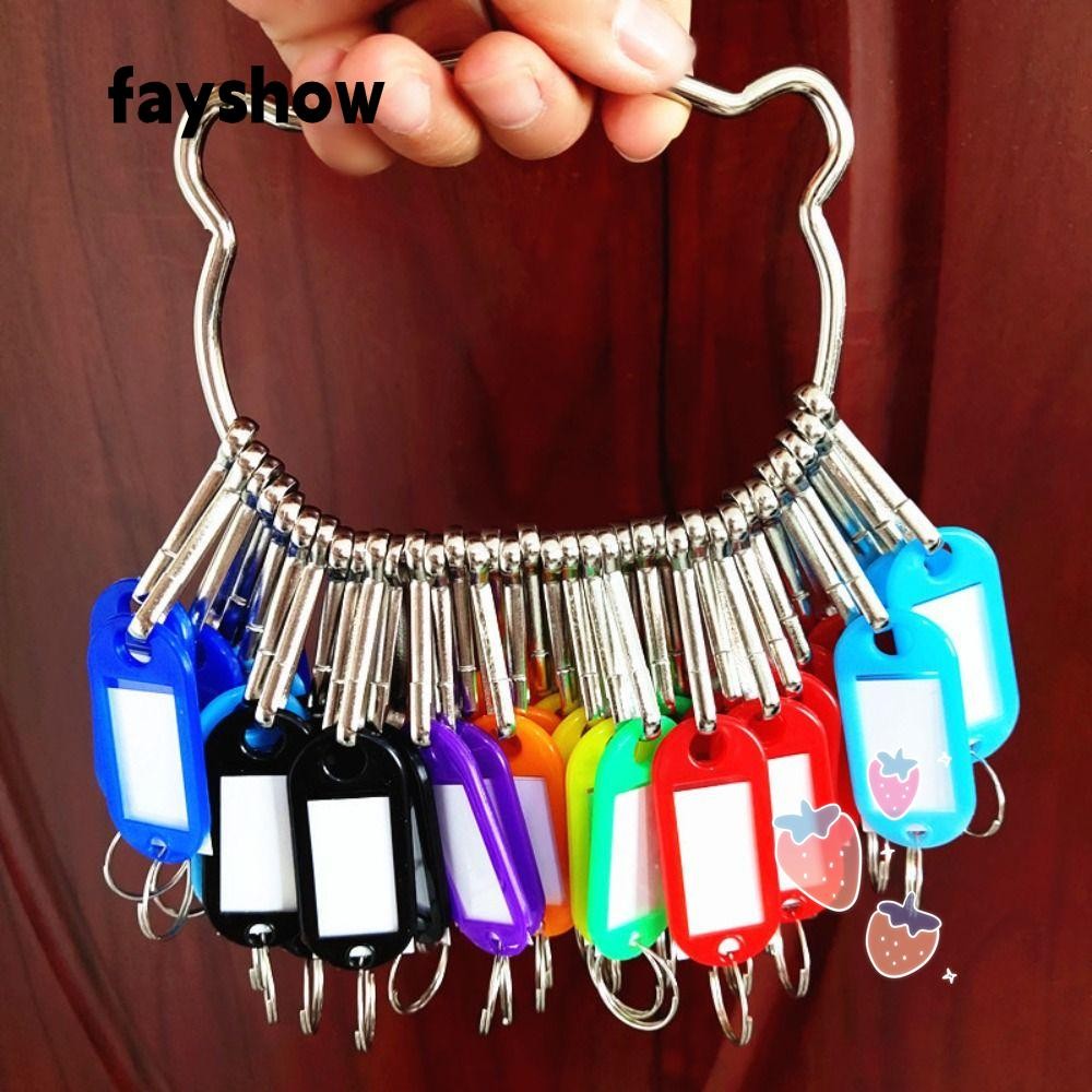 FAYSHOW2 16/26/36 Pieces Key Ring, Plastic Transparent Window Key Tags