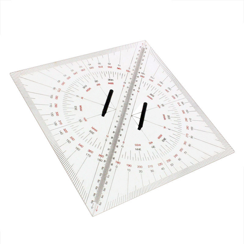 Chart Drawing Triangle Ruler for Ship Drawing Nautical Protractor Large ...