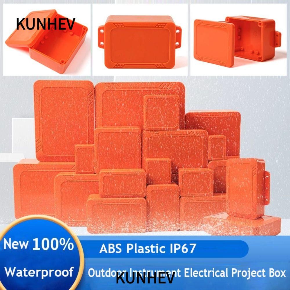 KUNHEV Electronic Project , ABS Plastic Orange Color Enclosure Junction ...