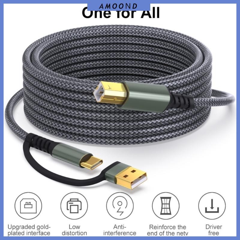 AMOOND USB Type C to USB B Printer Cable Connection Line for Linking ...