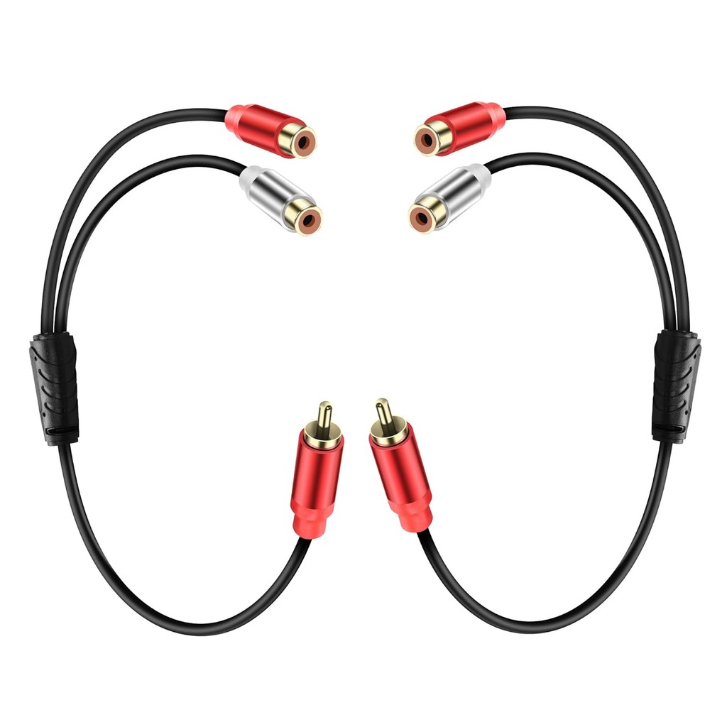 RCA to 2 RCA Y Splitter Audio Cable 1 RCA Male to 2 RCA Female Stereo ...