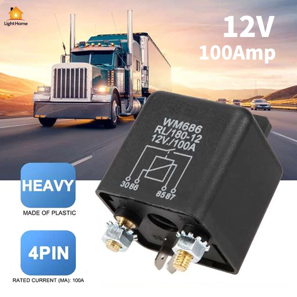12V 100A 4-Pin Heavy Duty ON/OFF Switch Split Charge Relay For Control ...