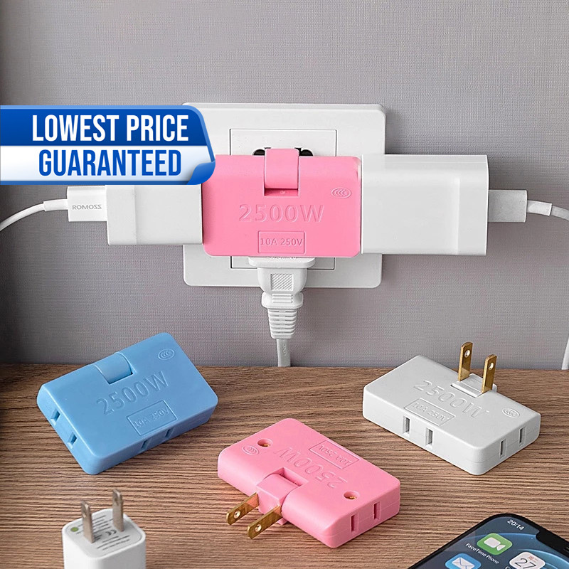 3pcs Rotatable Socket Converter 2500W One In Three 180 Degree Extension ...