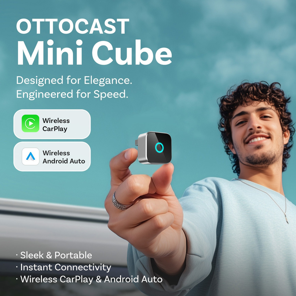 OTTOCAST MINI Cube 2 in 1 Wired To Wireless CarPlay Android Auto ...