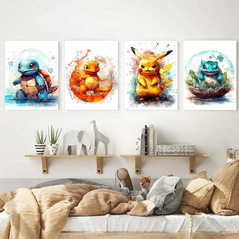 Toile Déco Pokémon Café - Art Mural Drôle Pour Maison Ou Studio