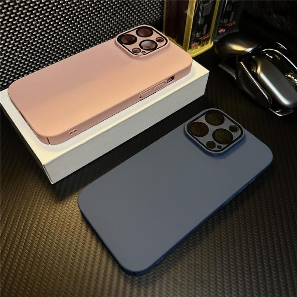 Full Coverage Slim Matte Pink 15ProMax Case with Camera Lens Protection