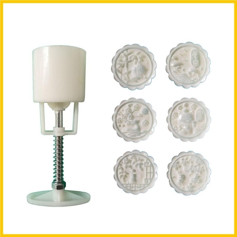 won Multi-Shapes DIY Mooncake Moulds Hand Press Tools Plastic Mooncake ...