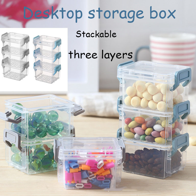 Portable Storage Box Stackable Buckle Storage Bins Desktop Storage ...