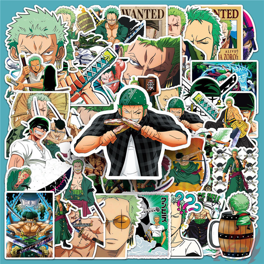 Roronoa Zoro Series 02 Stickers 50Pcs/Set DIY Fashion Waterproof Doodle ...