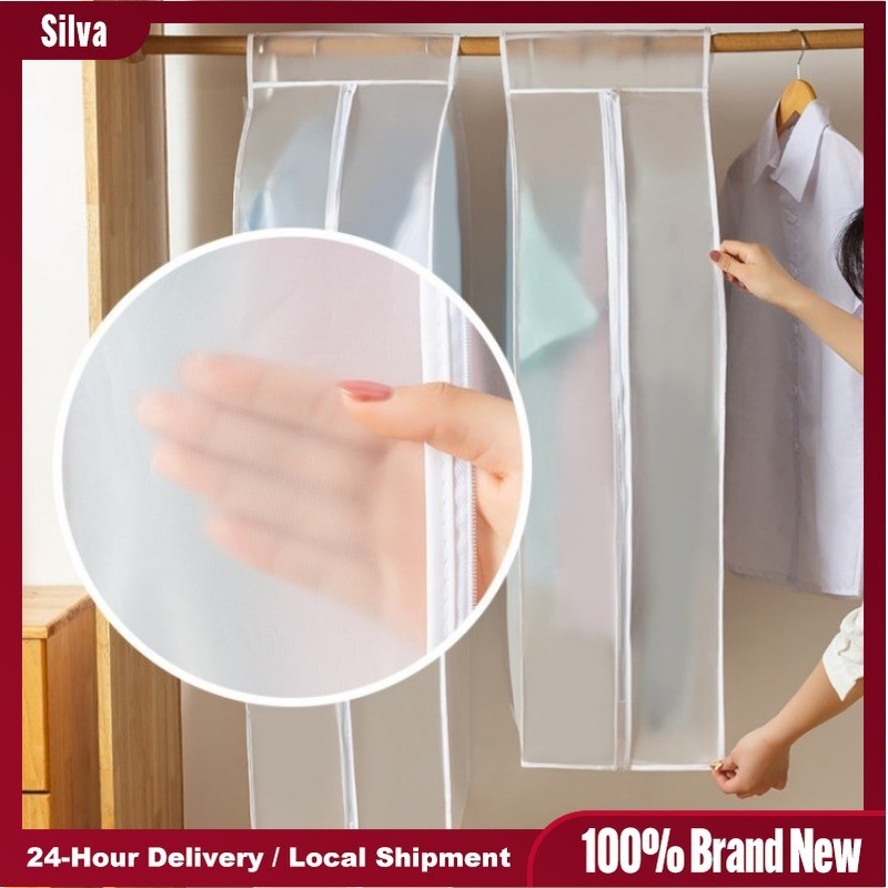 Wardrobe Clothes Storage Bag PEVA Transparent Dust Cover Fully Enclosed ...