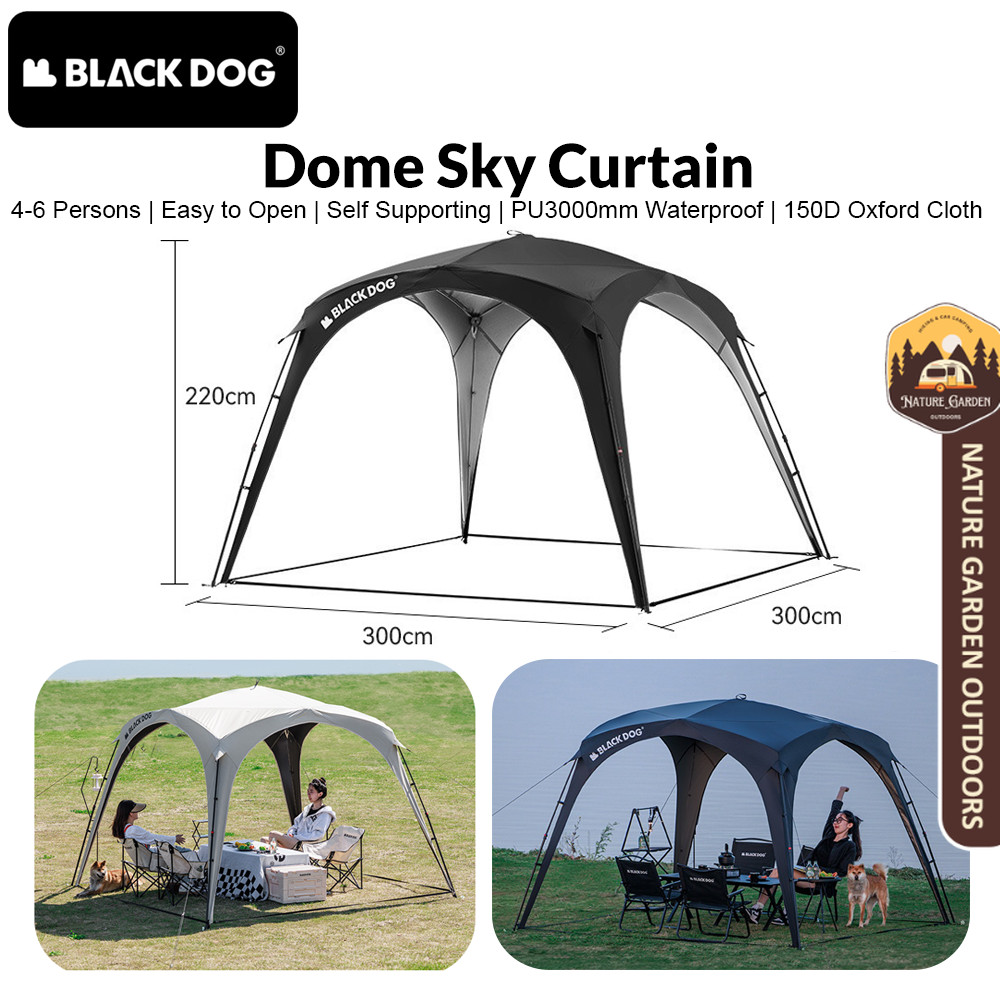 BLACKDOG Dome Sky Curtain Awning Fast Automatic Canopy Tarp Tent Black ...