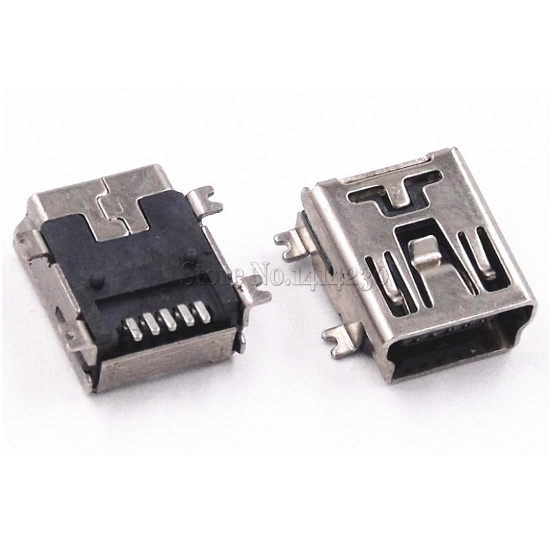 RQ`10PCS Mini USB SMD 5 Pin Female Mini B Socket Connector Plug ...