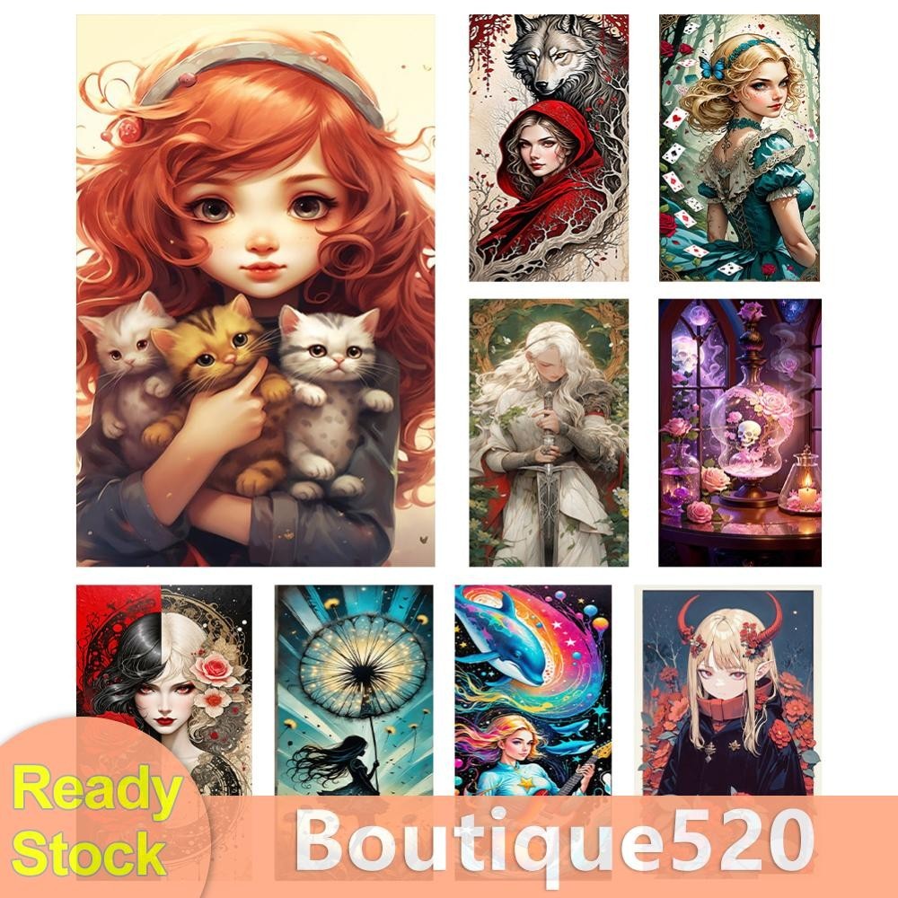 Full Embroidery Ecocotton Thread 11CT Printed Girl Cross Stitch Kit