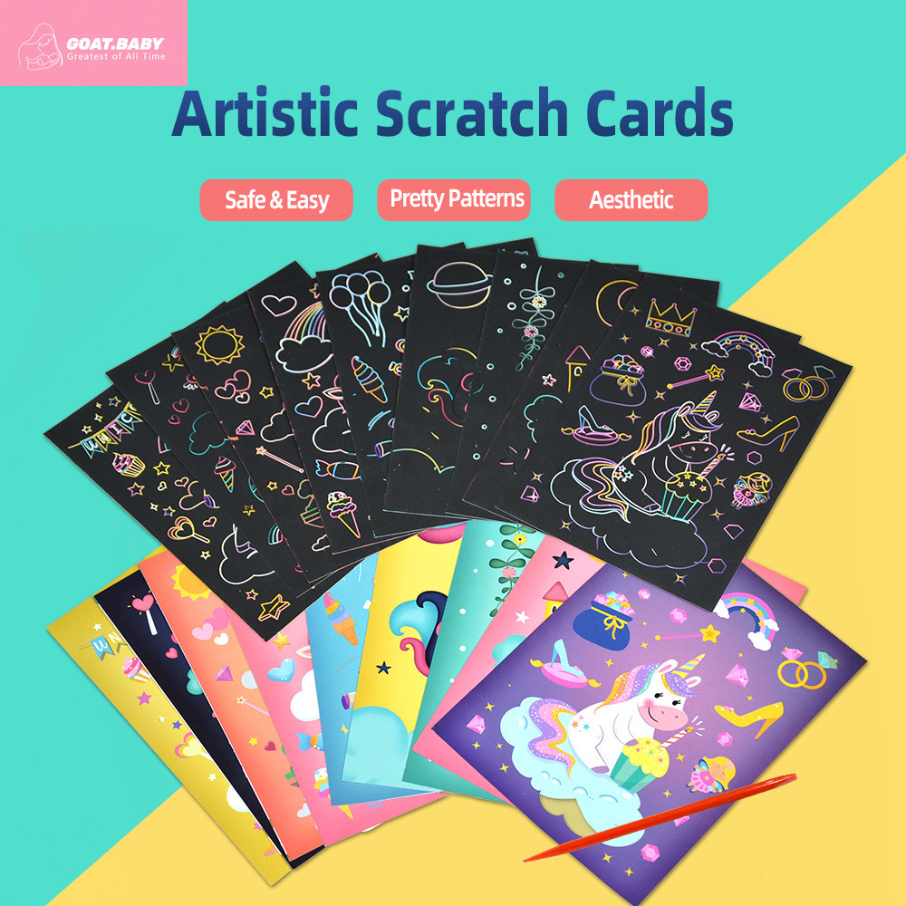 DIY Drawing Cards Kids Educational Toys Sketchbook Scratch Coloring ...