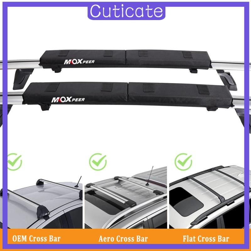 [CUTICATE] Car Soft Roof Rack Pads Set Crossbar Pads, Luggage Carrier