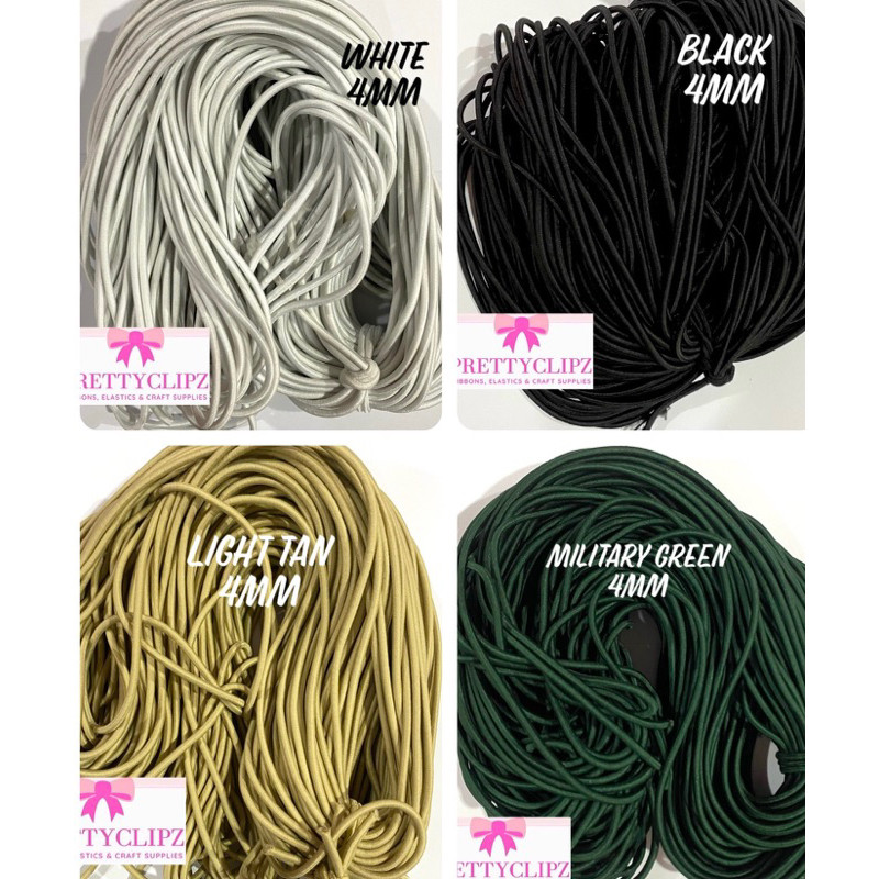 2.5MM & 4MM Round Nylon Elastic Cord/ Garter 5Yards & 10Yards | Shopee ...