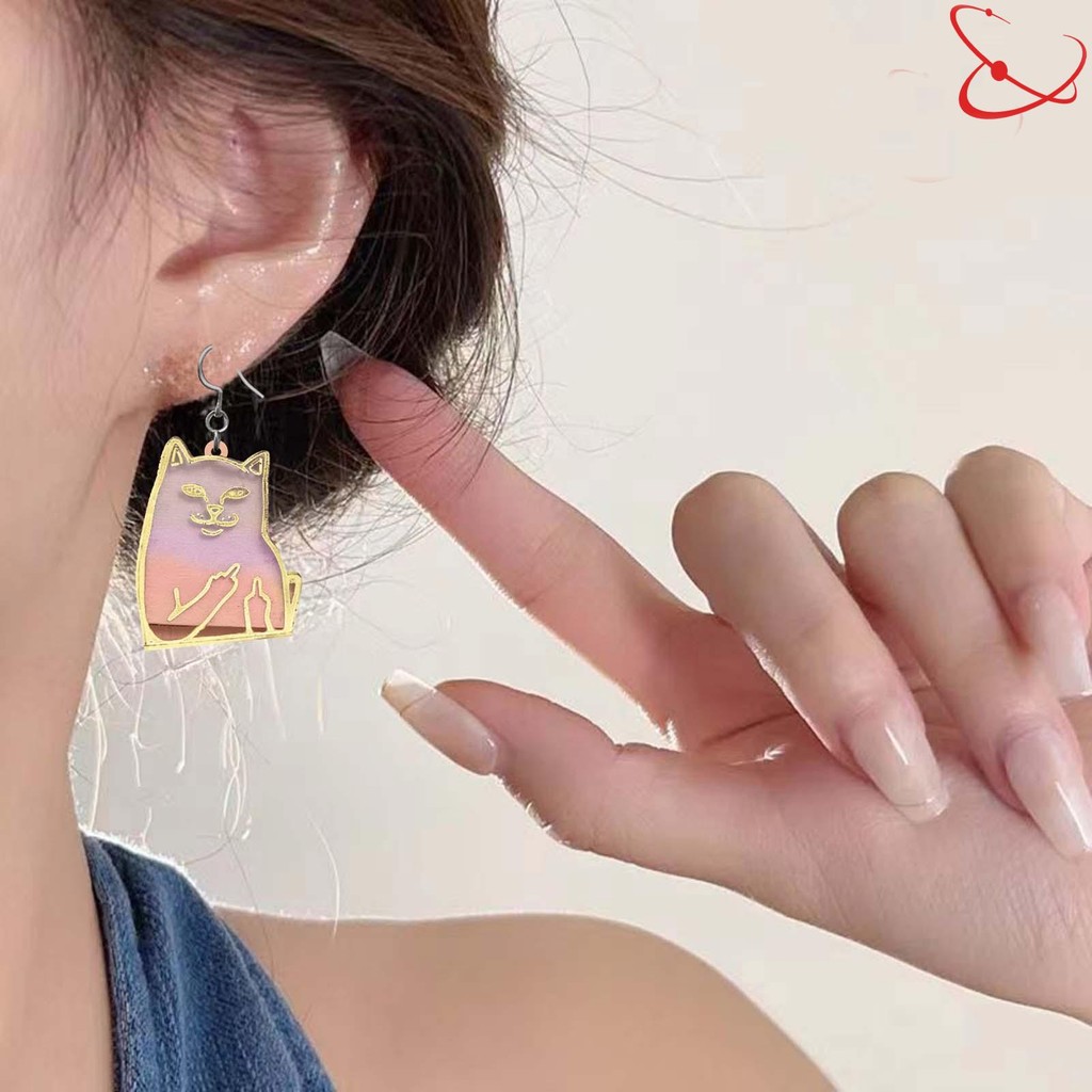middle-finger-cat-style-earrings-novelty-fun-dangling-earrings-shopee