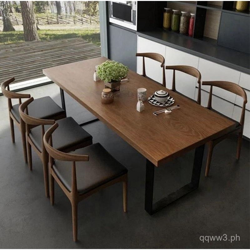 Modern Minimalist Living Room Solid Wood Dining Table Western