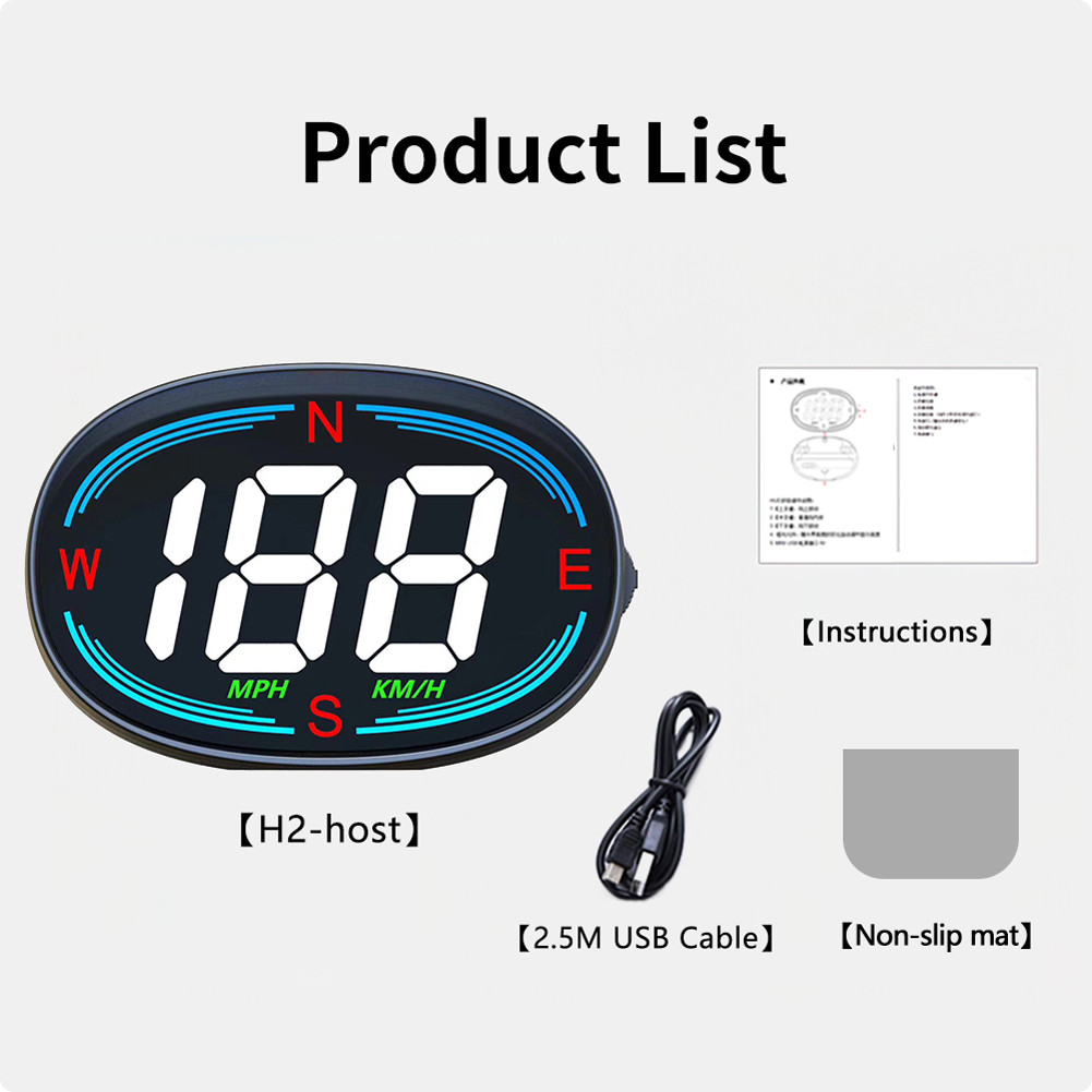 Car HUD with compass Headup Display KM/H MPH GPS Digital Speedometer ...