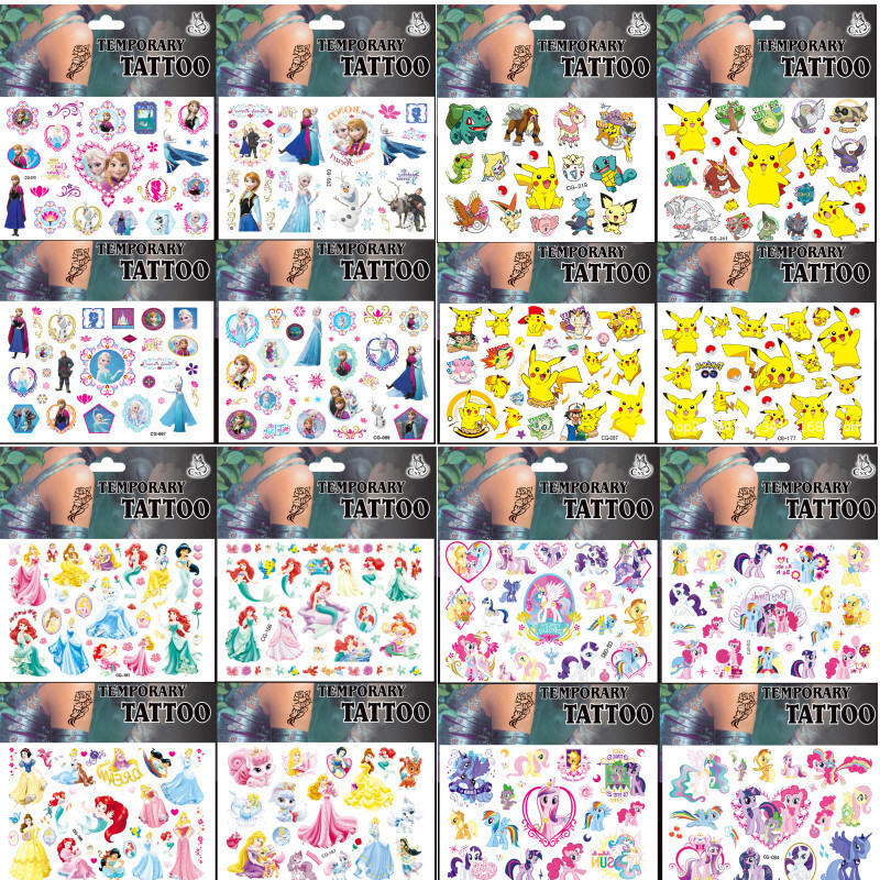 AGM Temporary Tattoo Sticker Cartoon Waterproof Hello Kitty Frozen ...