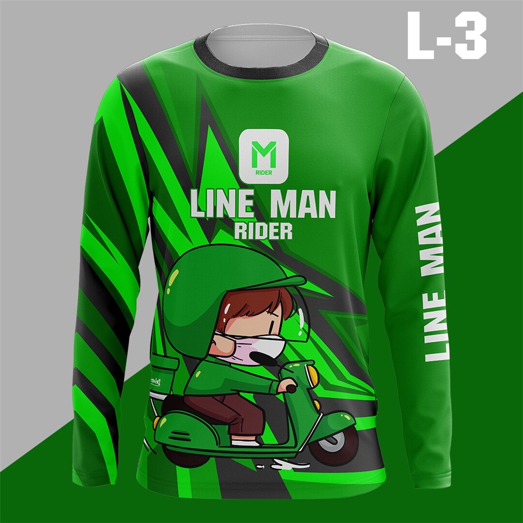 Long sleeved grab bucket shirt Line Man Rider maximum size bust 60 ...
