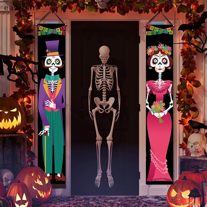 easyturn Mexican Day Of The Dead Party Porch Sign Halloween Hanging