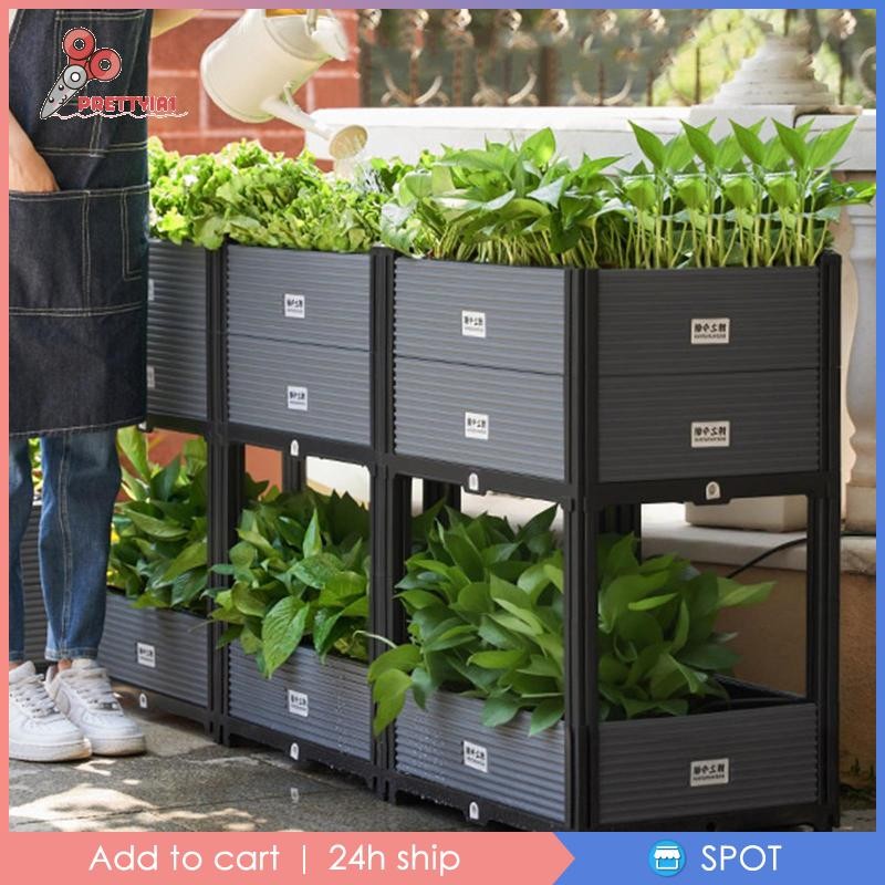 [Prettyia1] Elevate Planter Box with Legs, Plant Container with